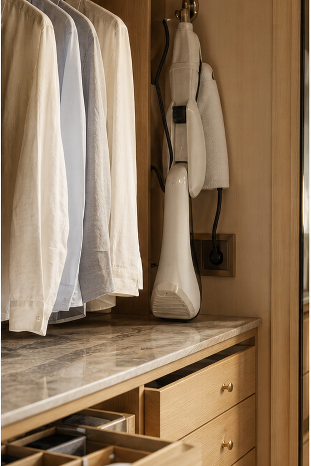 Outlet And Steamer Zone for wardrobe measurement ideas