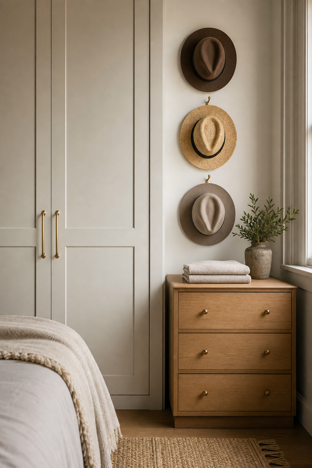 Keep A Few Favorites On Display for neat stylish hat storage