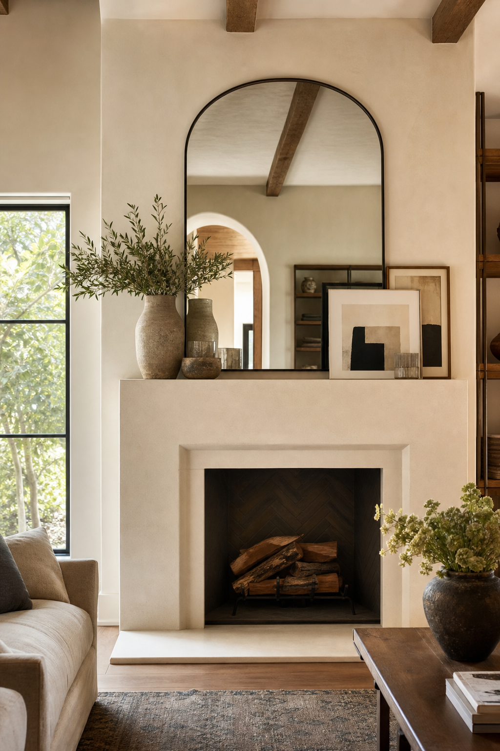 Use A Mirror As A Fireplace Accent for Mirror Design Wall Ideas That Brighten And Elevate Any Room