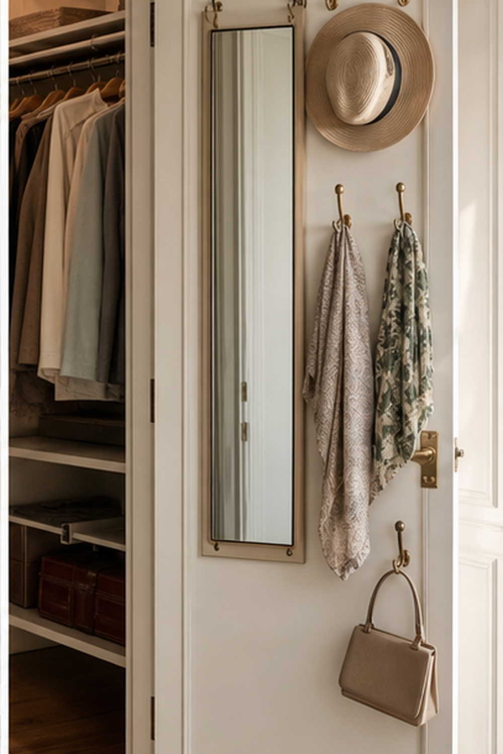 Door-Mounted Accessories for small walk-in closet ideas