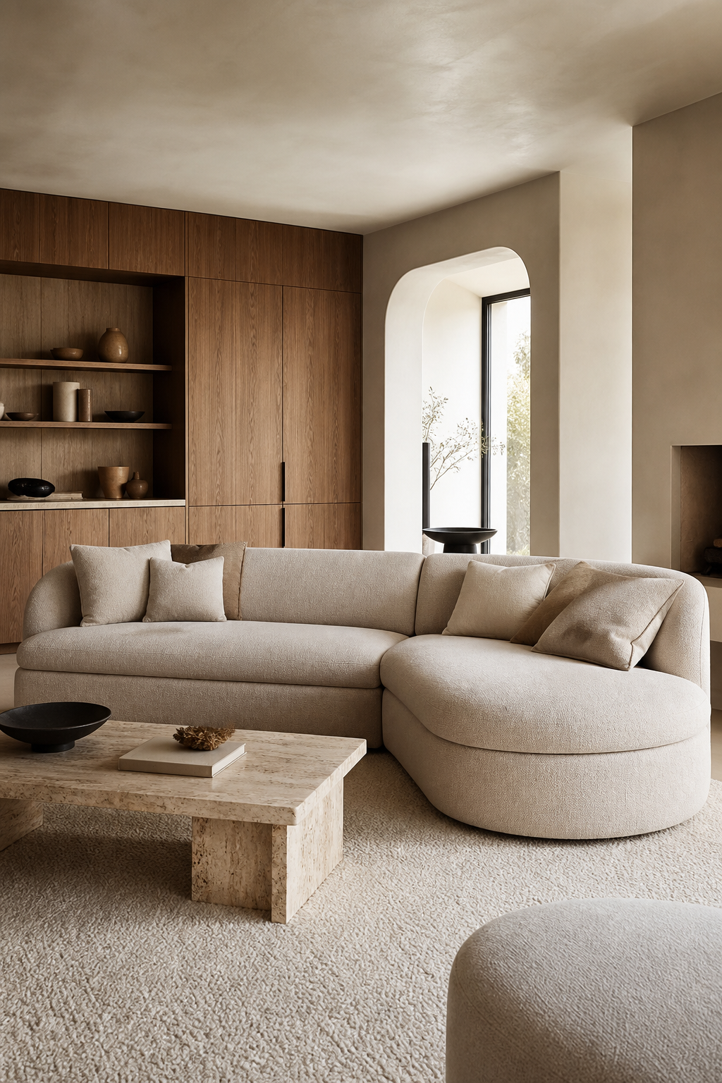 Modern sofa design idea with rounded corner sectional