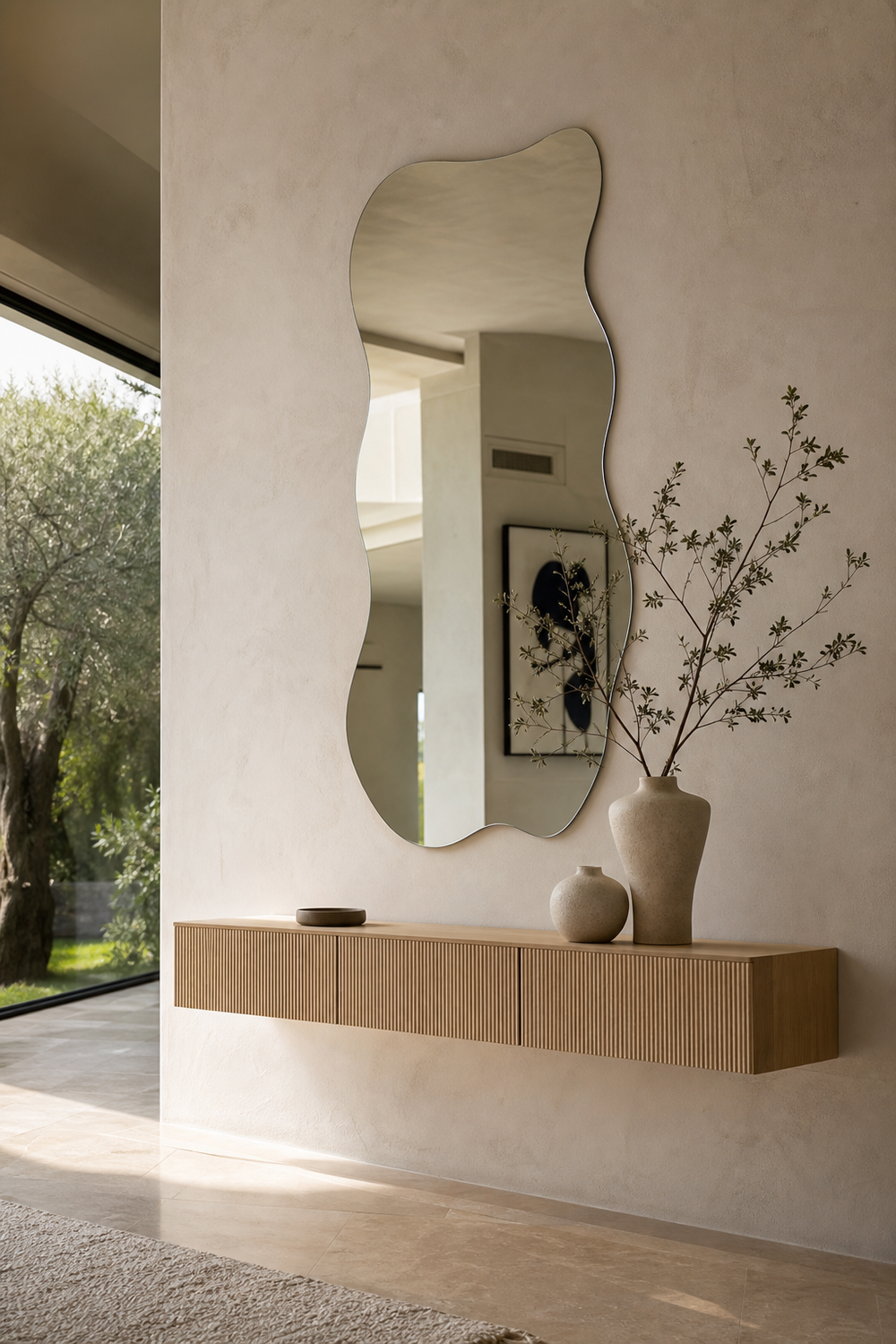 Choose A Frameless Wavy Mirror For Subtlety for wavy mirror ideas