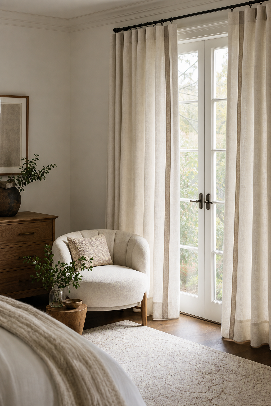 add trim to curtains for DIY home decor