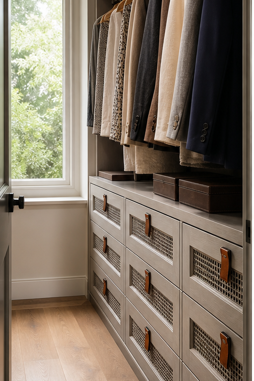 Low Shoe Drawers for small walk-in closet ideas