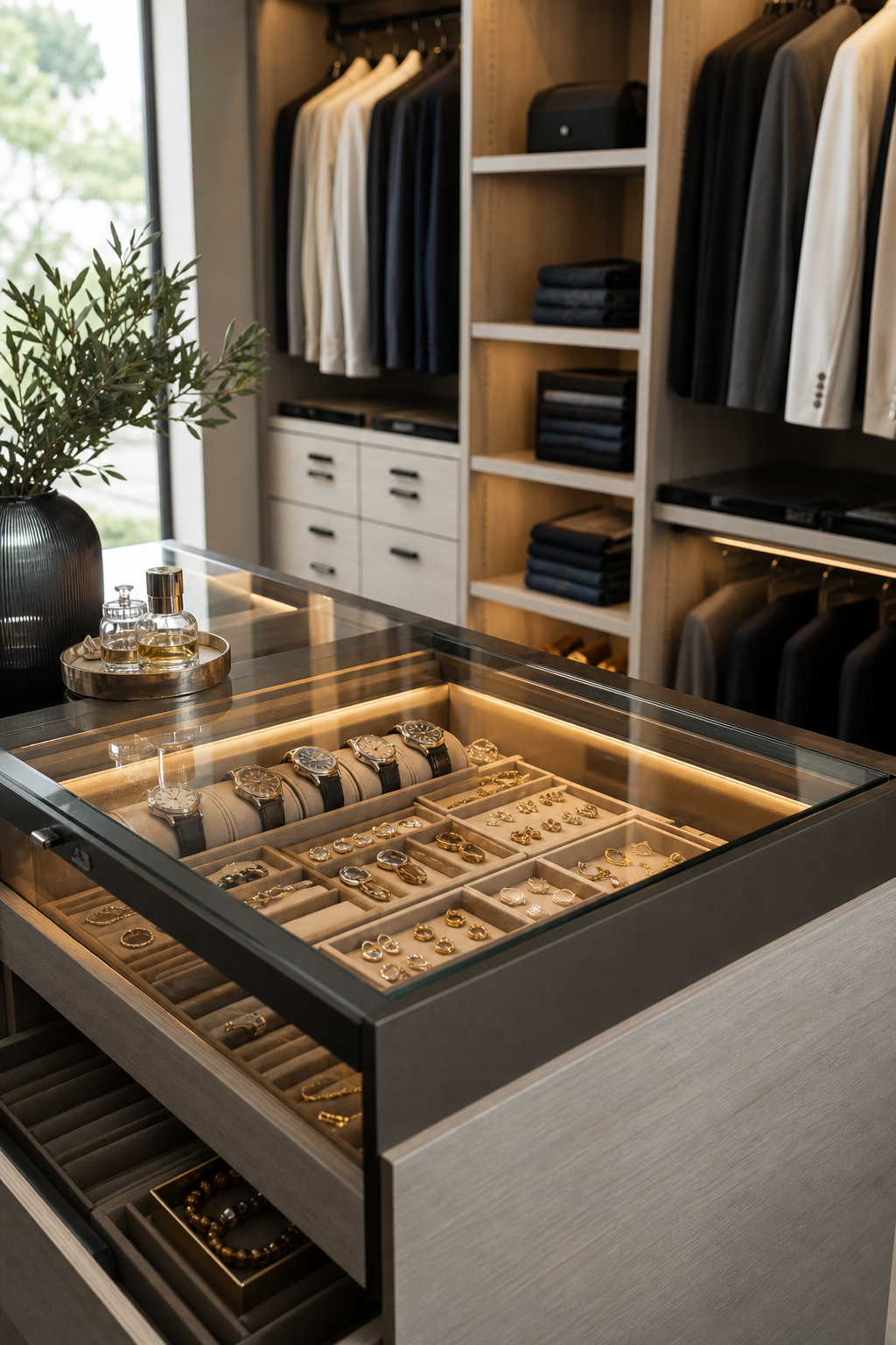 Create A Jewelry Drawer Moment in a neat stylish closet room