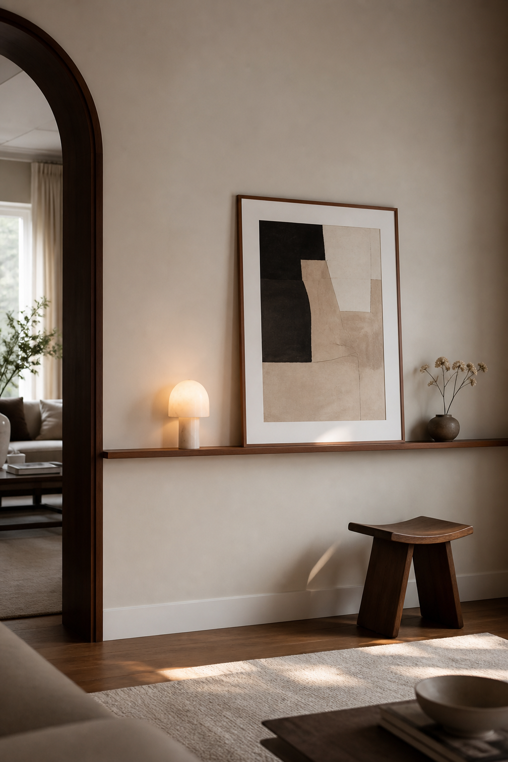 warm up a blank wall for cozy room decor