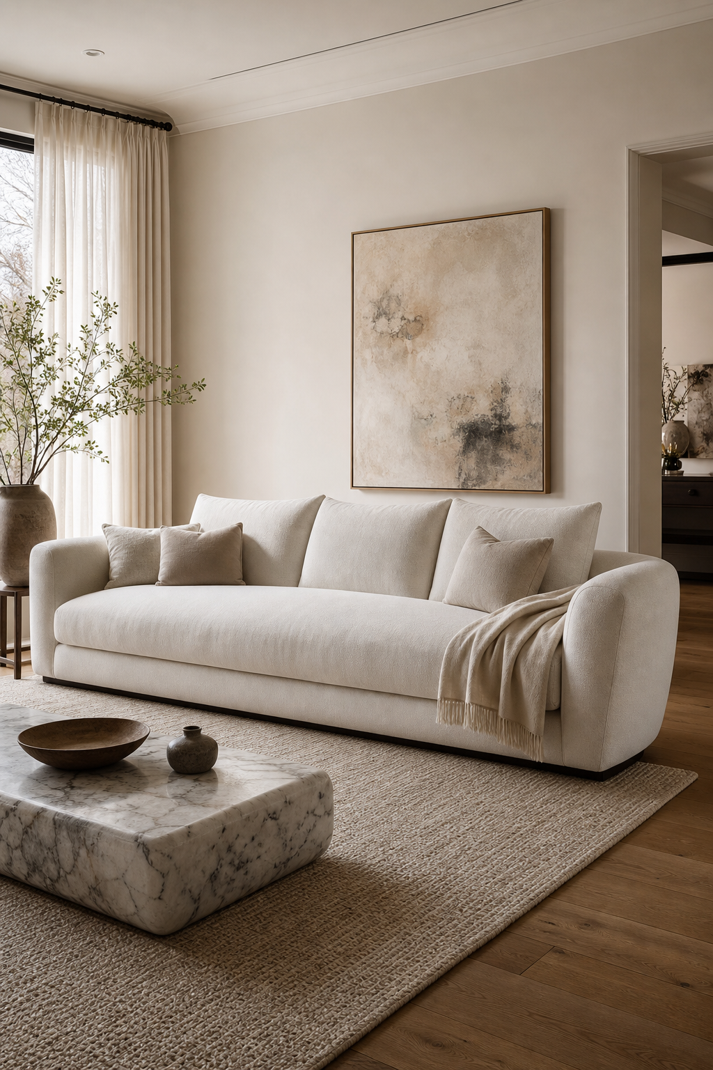 Modern sofa design idea with quiet luxury sofa