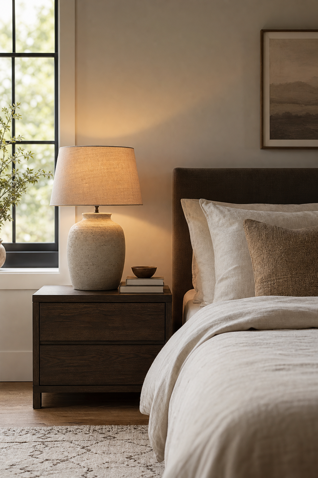 add a soft bedside glow for cozy room decor