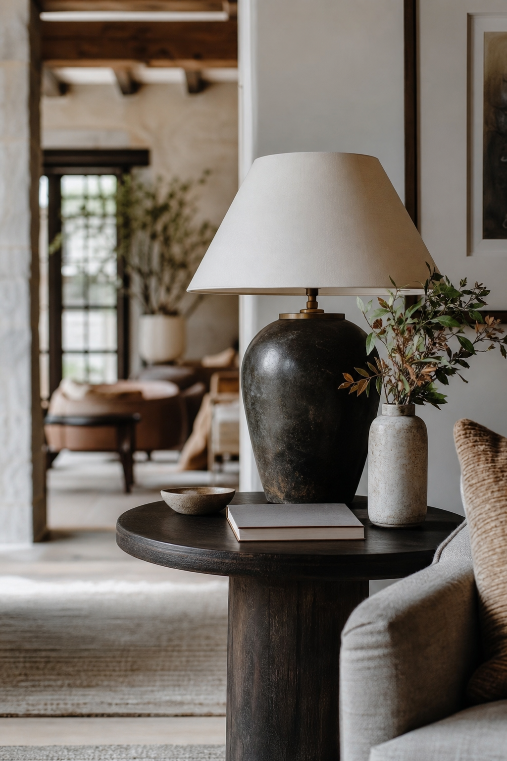 Style Side Tables With Restraint in a cozy designer living room