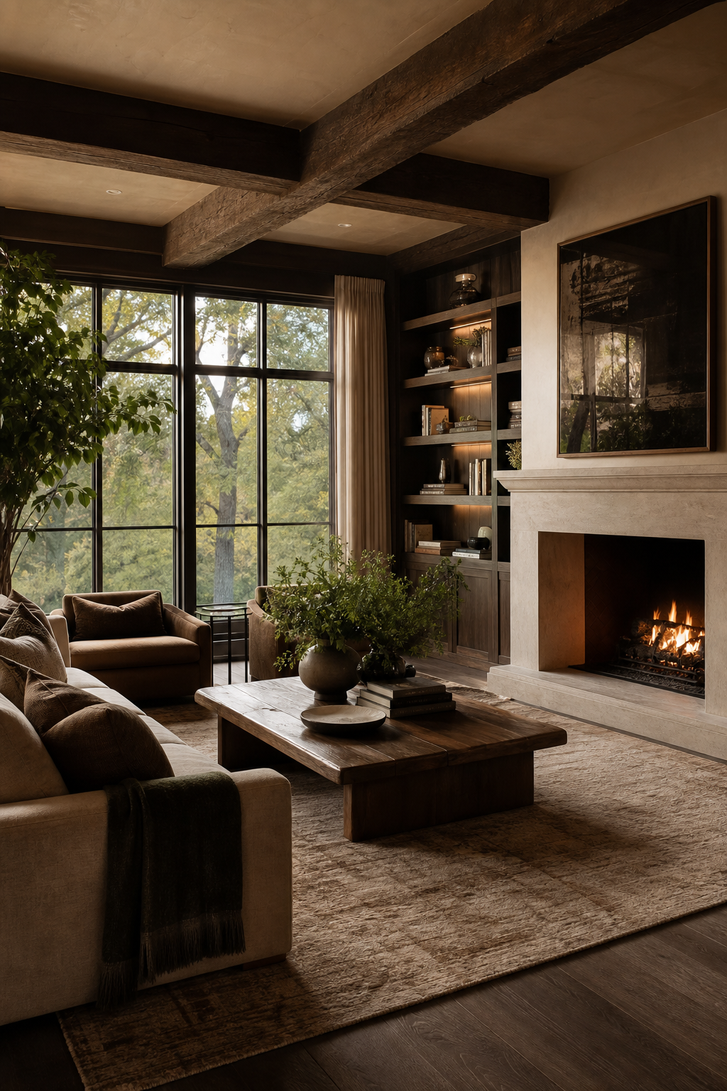 Finish With Balanced Negative Space in a cozy designer living room