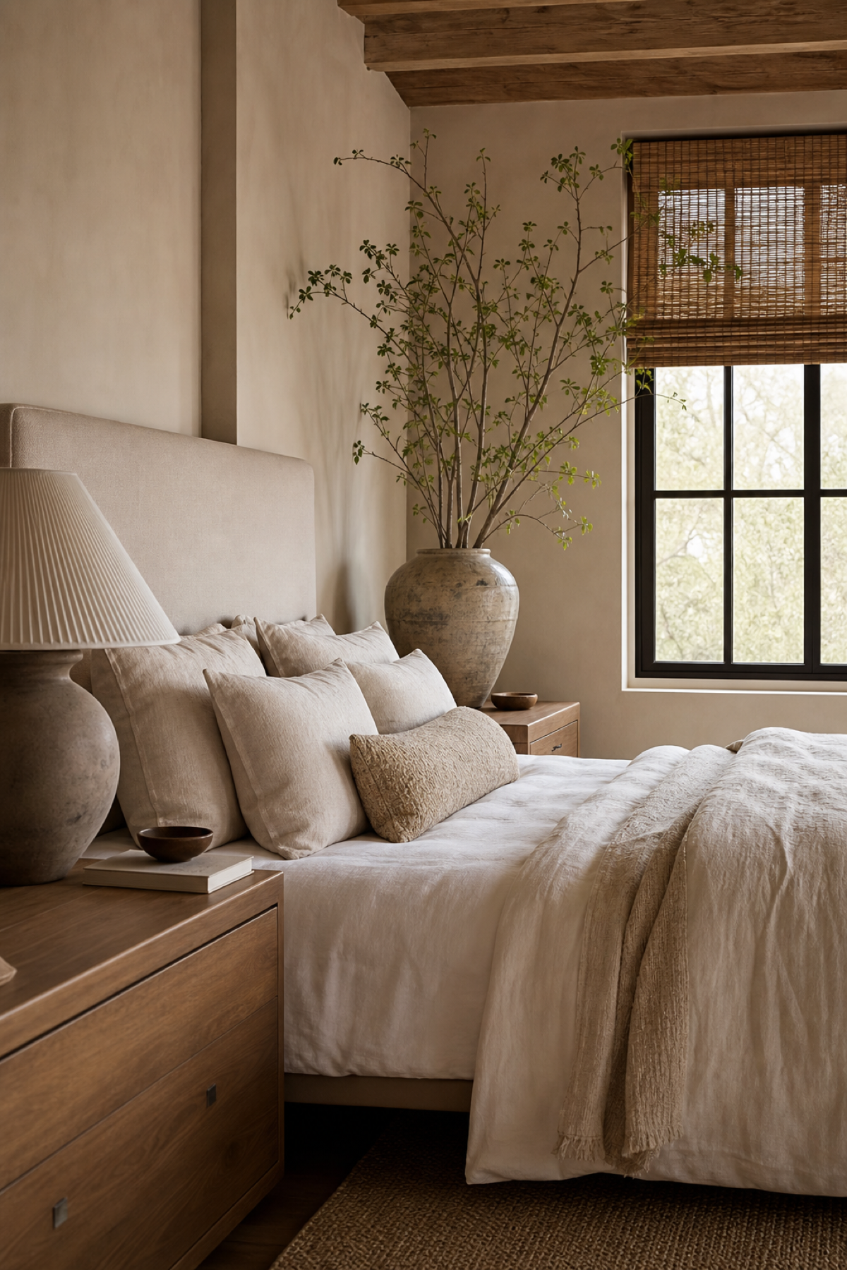 Finish With A Natural Branch Arrangement for Bedroom Inspirations For A Cozy Stylish Retreat